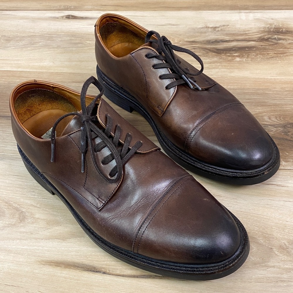 Polo Ralph Lauren Men's Asher Captoe Oxfords Leather Shoes Brown US 10.5 D